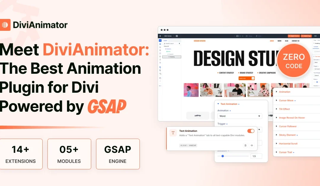 Meet DiviAnimator: The Best Animation Plugin for Divi Powered by GSAP