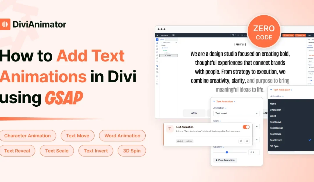 How to Add Text Animations in Divi using GSAP